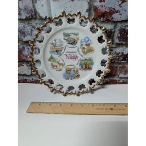 Vintage Louis Hartley Canada's Wildlife Plate Giftcraft Japan 8" Travel Souvenir